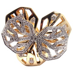 Cartier Caresse D'orchidees Diamond Large  Gold Ring