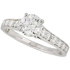 Van Cleef 
Arpels Round Brilliant Cut Diamond Ring .71 Carat