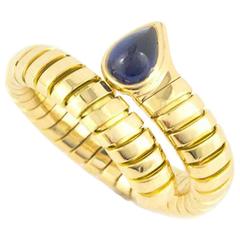 Bulgari Tubogas Ring Gold and Sapphire 12