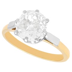 Antiker und Vintage Verlobungsring mit 2,58 Karat Diamant und 18k Gelbgold Solitär