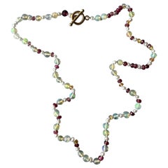 Egyptian Opal Pearl Ruby Bead Choker Necklace