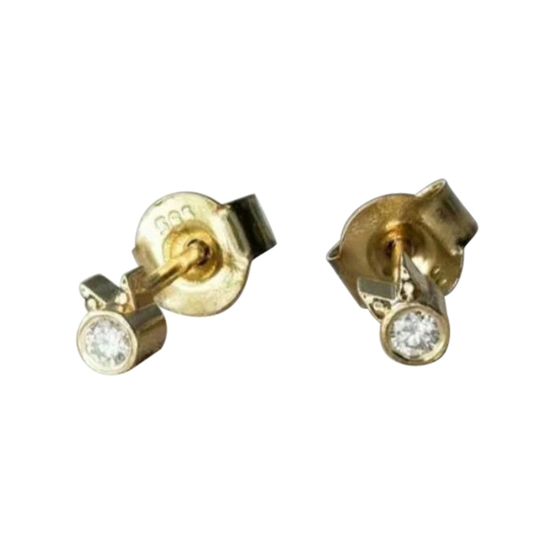 Diamond Cat Stud Earrings 14K Solid Gold Women Earrings Christmas Gift 1 Pair.