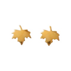 Pendientes Hoja de Arce de Oro de 14k Joyas de Otoño Joyas de Octubre Regalo