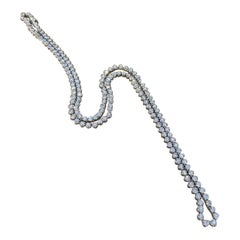 32 in Natural Round Diamond Riviera Necklace 52.00 carat total in Platinum