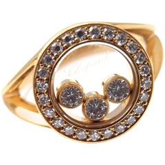 Vintage Chopard Happy Diamond Gold Ring