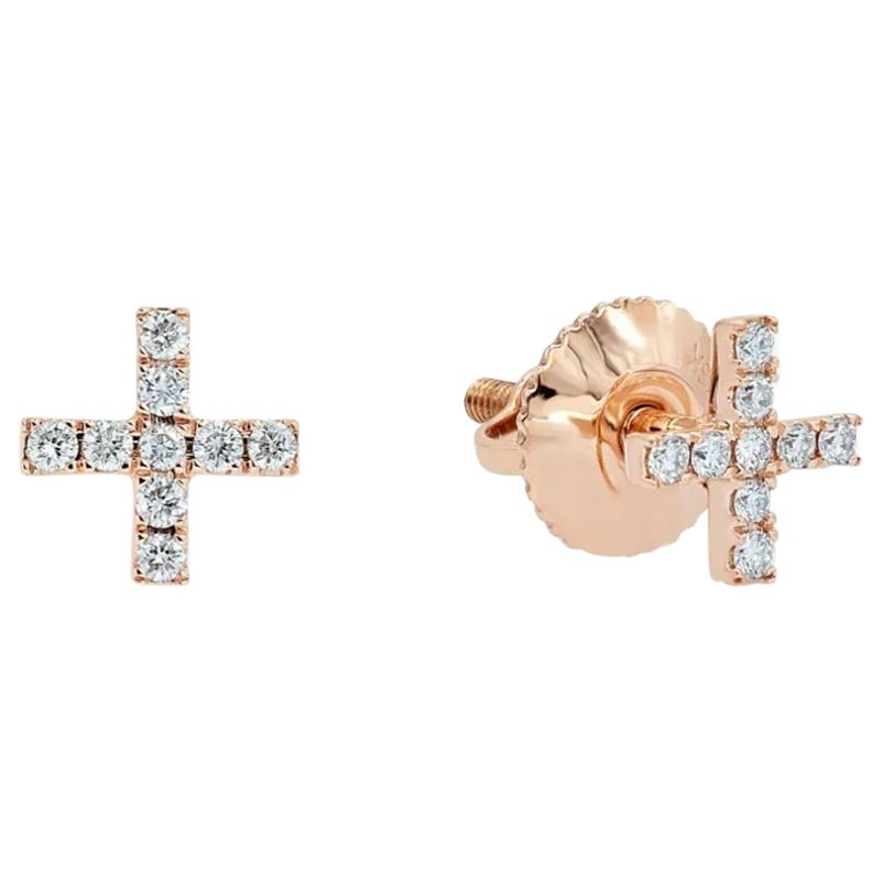 Diamond X Studs Earrings 14k Solid Gold Minimalist Studs Anniversary Ear Studs.