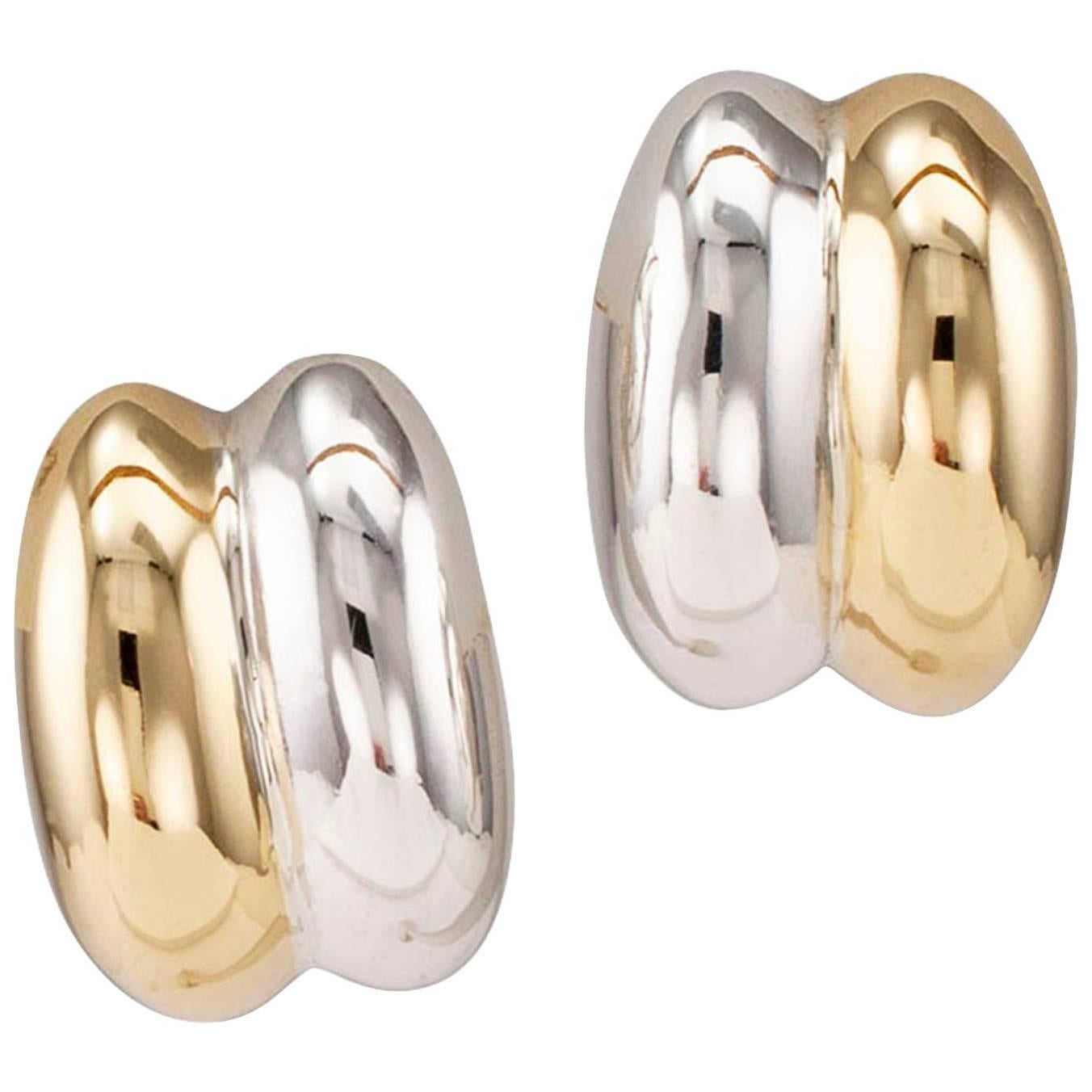 Patricia Von Musulin Sterling Silver and Gold Ear Clips