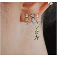 Star Ohrstecker 14K Massivgold Ohrstecker für Damen Handgefertigte Goldohrringe.