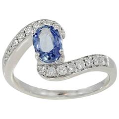 Sapphire Diamonds Gold Ring