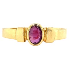 Ruby Antique Engagement Ring 18k Yellow Gold