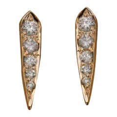 Orecchini a punta in oro rosa 14K Gioielli di diamanti Regalo di compleanno per le mamme.