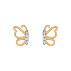 Pendientes de oro macizo de 14 quilates con forma de mariposa Pendientes de oro con forma de mariposa.
