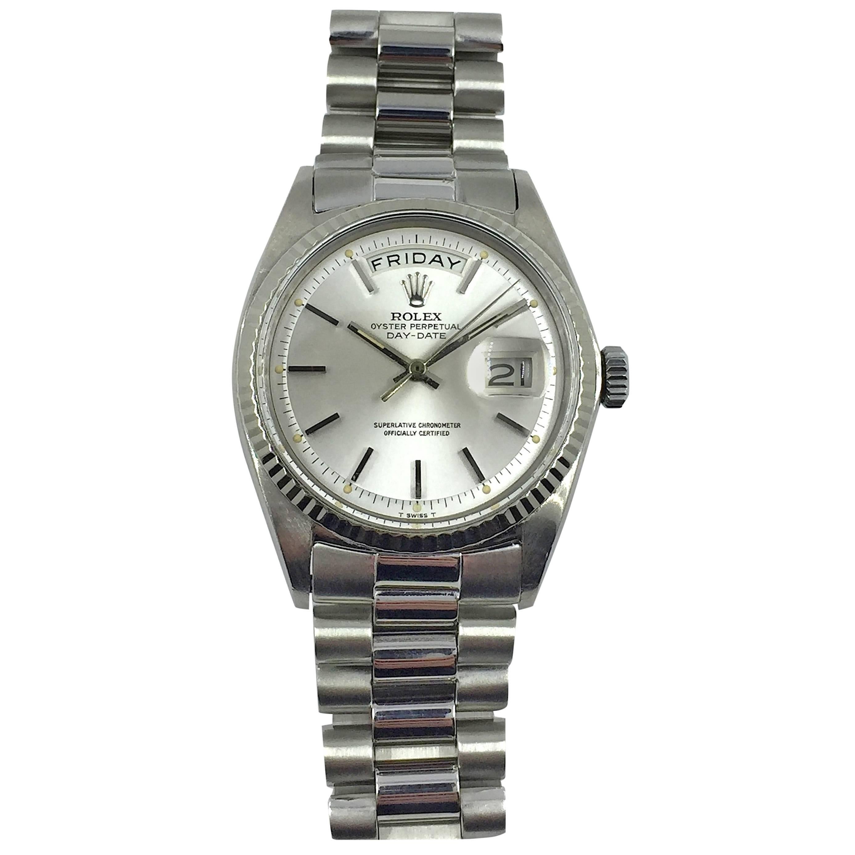 Rolex White Gold Day-Date President Automatic Wristwatch 