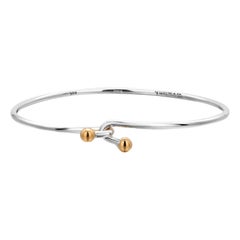 Tiffany Co 14 Karat Yellow Gold Sterling Silver Wire Hook Bracelet