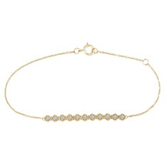 14K Yellow Gold Honeycomb Diamond Bracelet