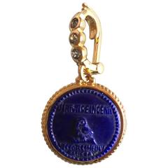 Lapis Lazuli Gold Athena Owl Pendant 10