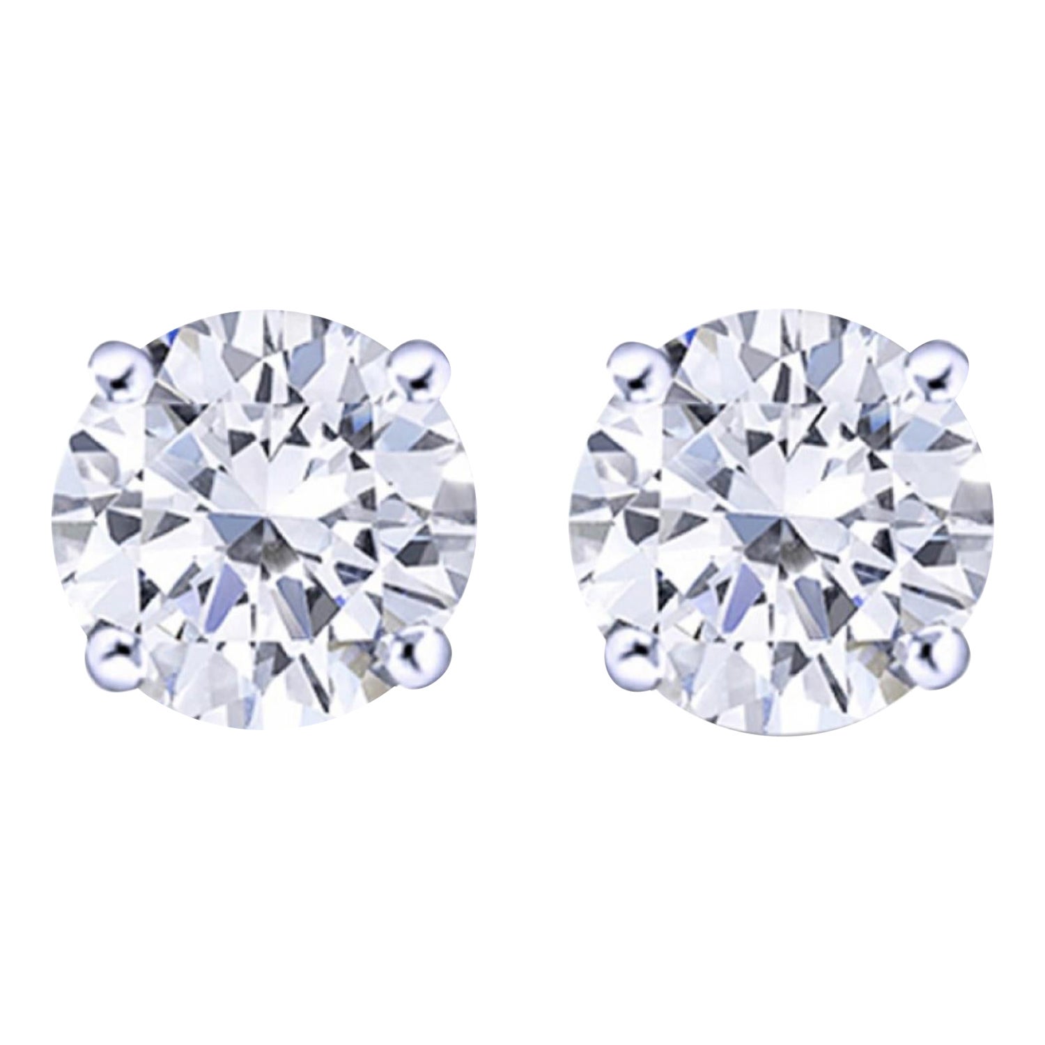GIA Certified 7.36 Carat Round Diamond E Color IF Clarity Studs Earrings