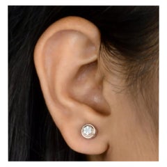 14K Rose Gold Bridal Stud Earrings Natural Diamond Engagement Bridesmaid Earring