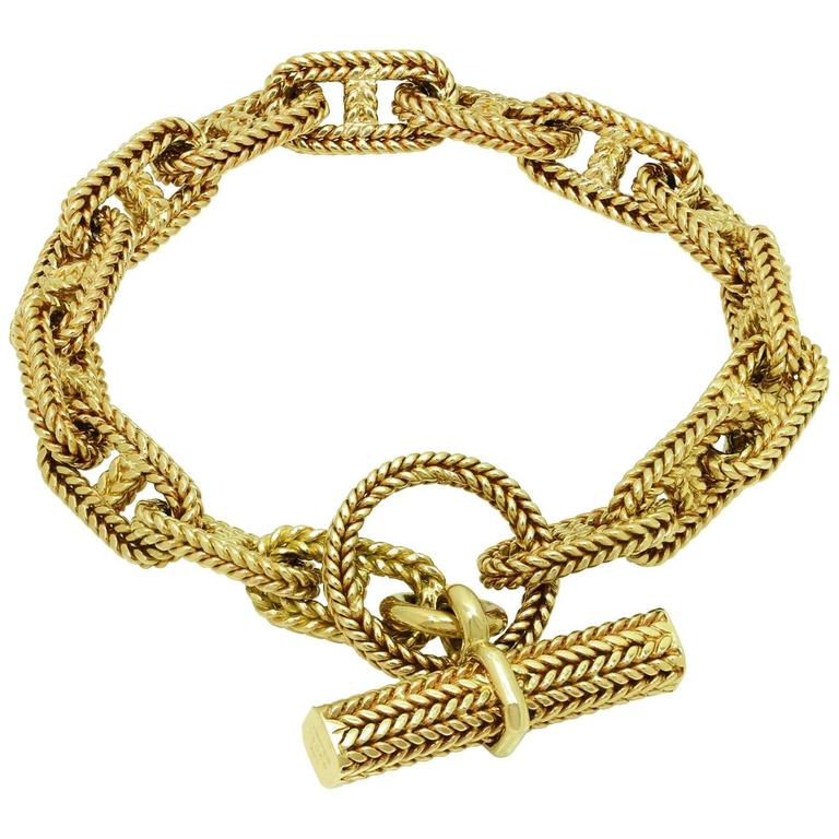 1960s Hermes Chain D'Ancre Gold Bracelet