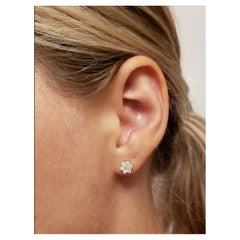 14K Solid Gold Diamond Earrings Cluster Earrings For Women Gold Ear Studs Gifts.
