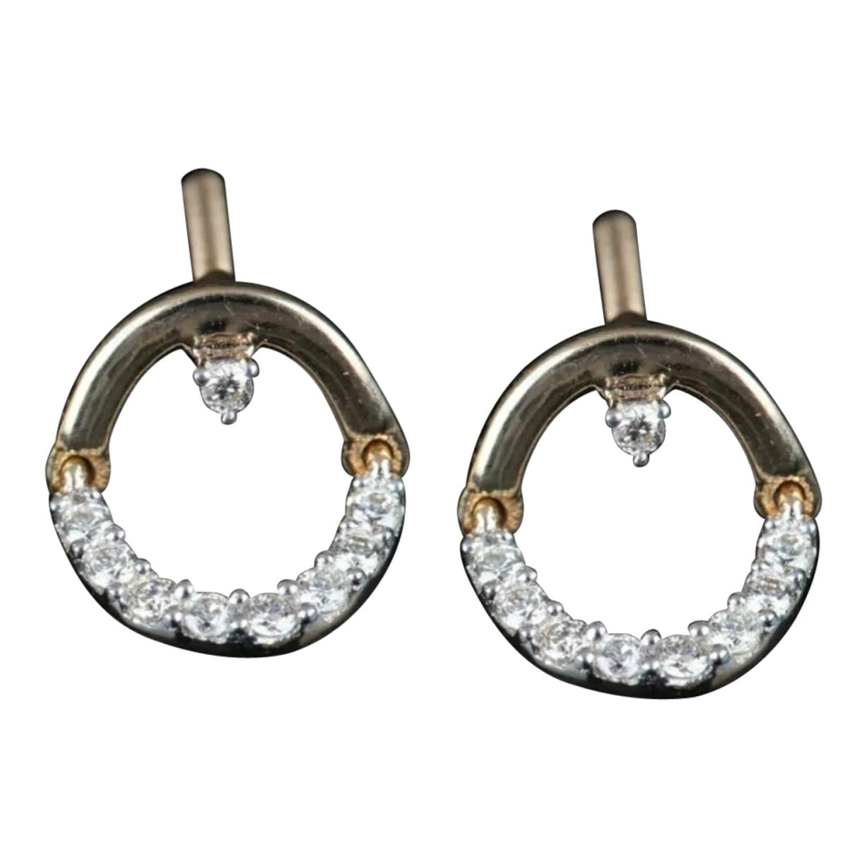 14K Solid Yellow Gold Dangling Stud Earrings Fine Jewelry Wedding Gift For Women