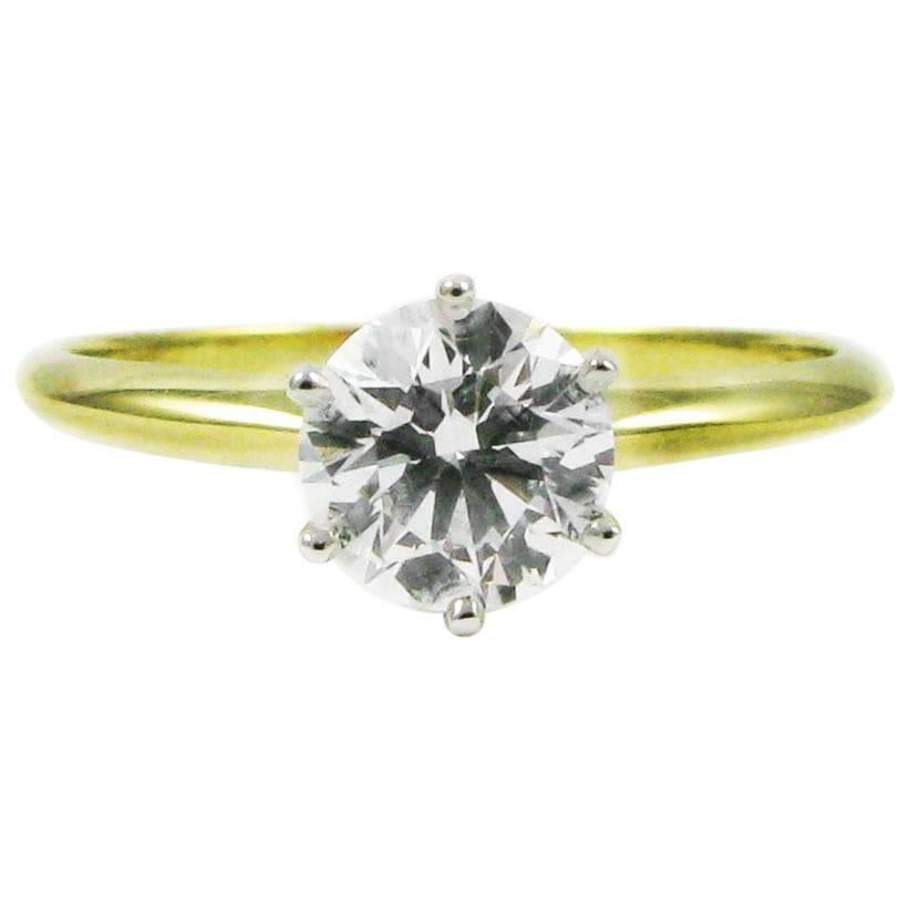 Tiffany & Co. 0.79 Carat GIA Diamond Gold Solitaire Ring 