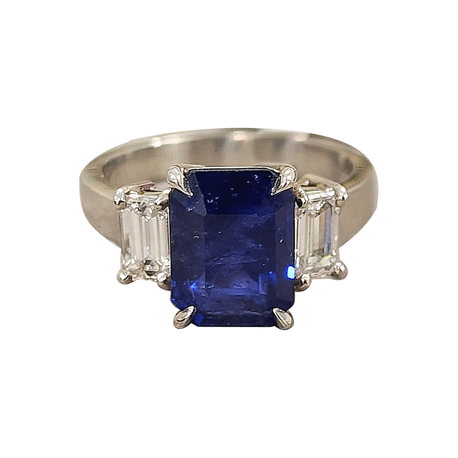 4.49 ct Natural Sapphire & Diamond Ring