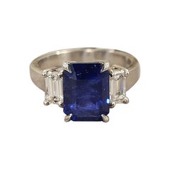 4.49 ct Natural Sapphire & Diamond Ring