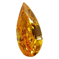 0,52 ct GIA SI2 Fancy Yellowish Orange Pear Diamond