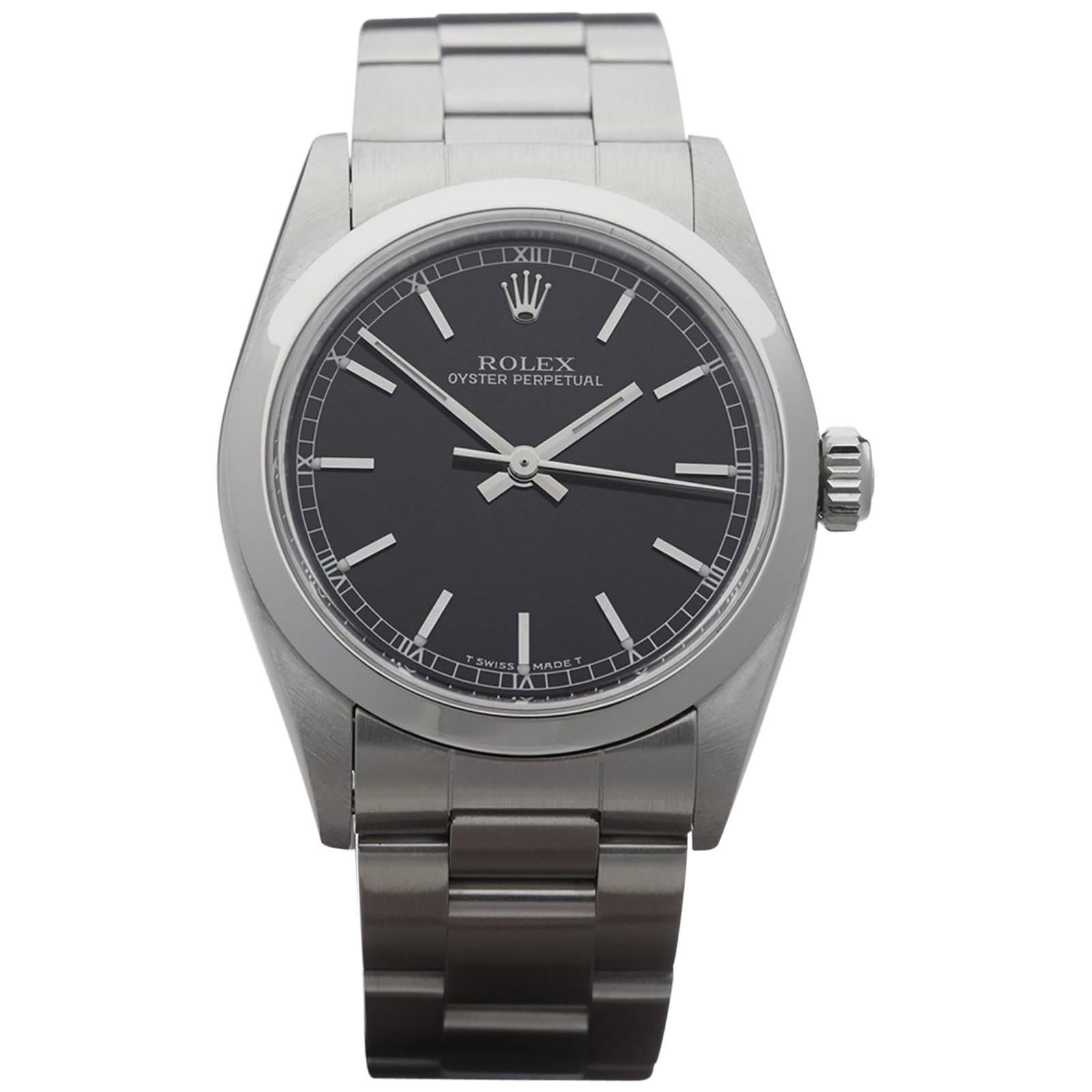 Rolex Ladies Stainless Steel Oyster Perpetual mid size Automatic Wristwatch 