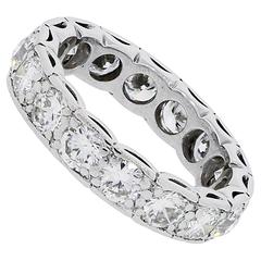 Diamond Platinum Eternity Wedding Band Ring 