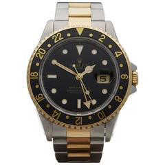 Rolex Yellow Gold Stainless Steel GMT-Master II 16713 Automatic Wristwatch