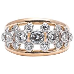 Tiffany & Co. Diamond Gold Platinum Bubbles Ring 