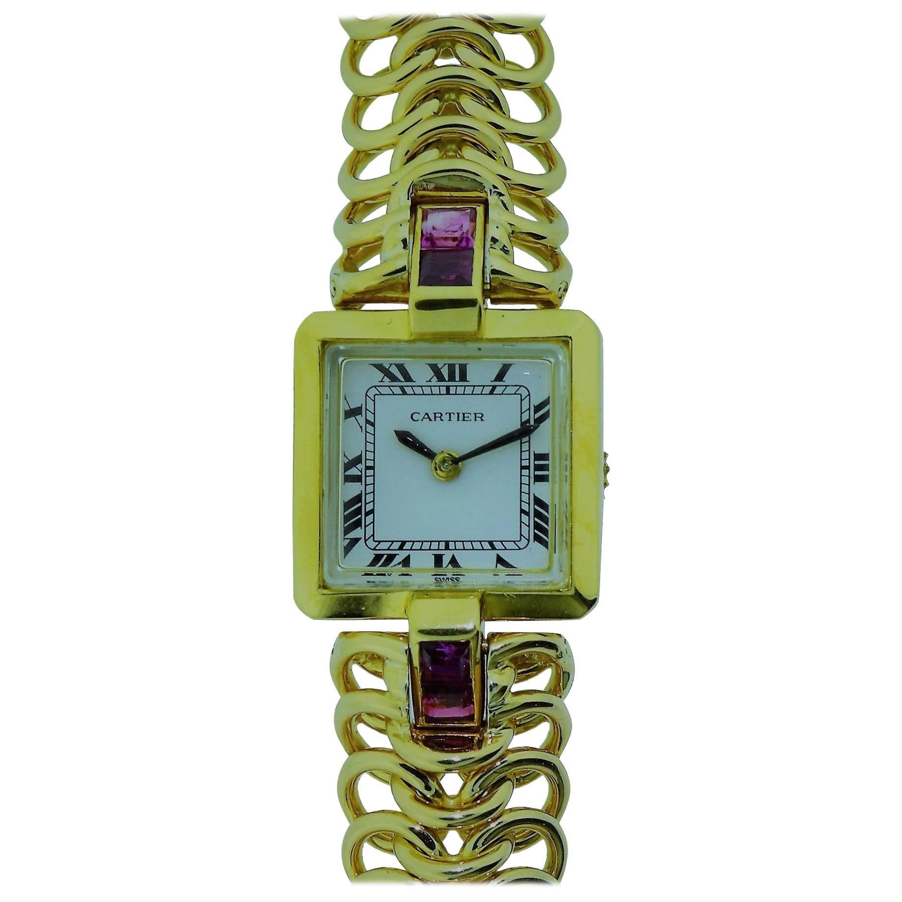 Cartier by LeCoultre Ladies Yellow Gold Bracelet Watch
