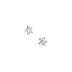 Pendientes de oro macizo de 14 quilates con diamantes en forma de estrella de cinco puntas Regalo de joyería fina y sencilla para mujer