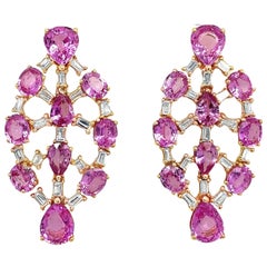 Ruchi New York Pink Sapphire and Diamond Earrings