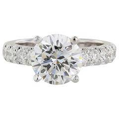 3.01 Carat GIA Certified Round Brilliant Diamond Solitaire Engagement Ring 2