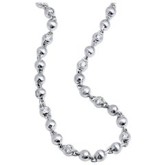 21 Inch White Gold and 4.56 Carat Diamond Necklace