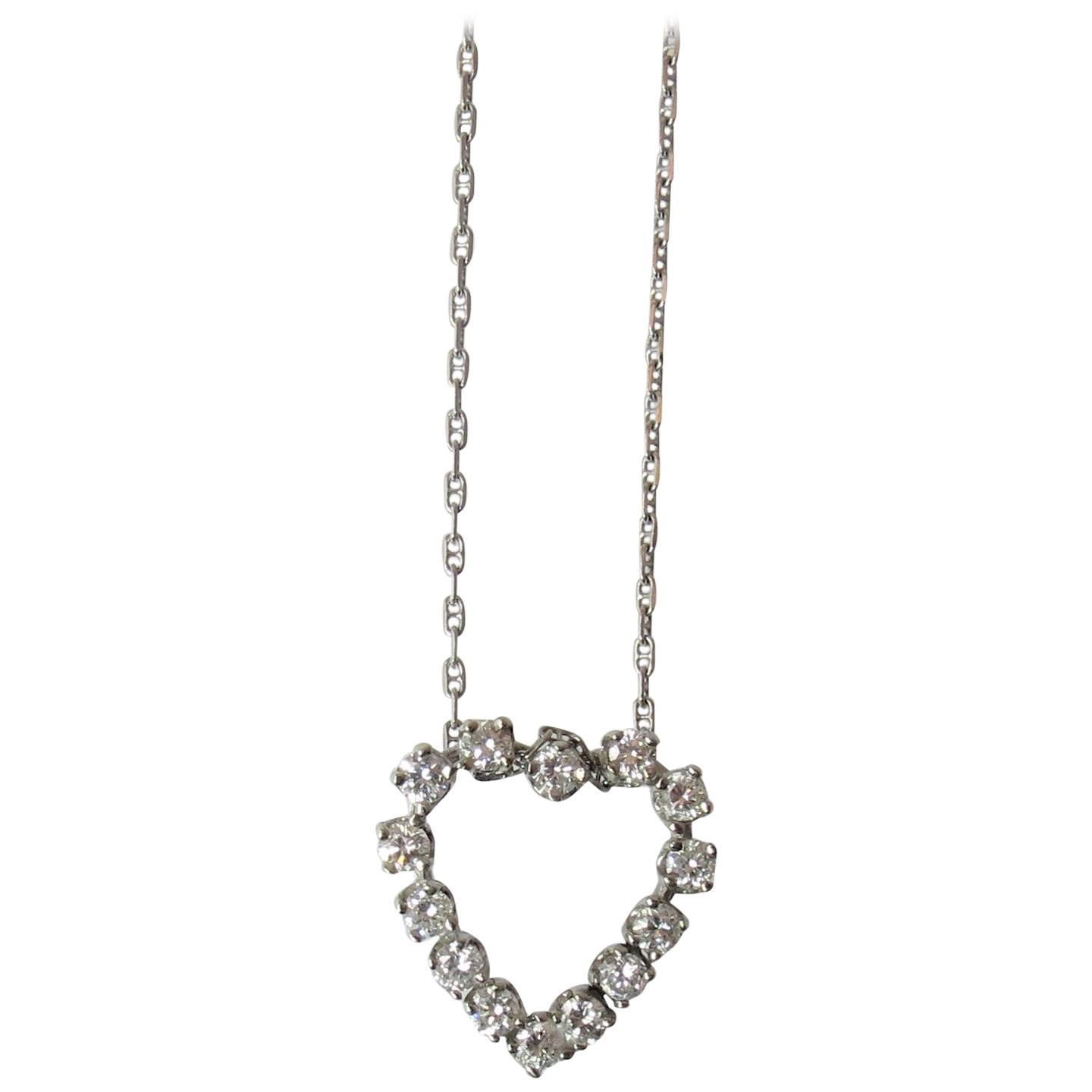 Diamond Heart Pendant For Sale