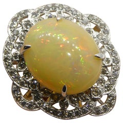 5.55ct Opal, Diamond Ballerina Cocktail Ring set in Platinum