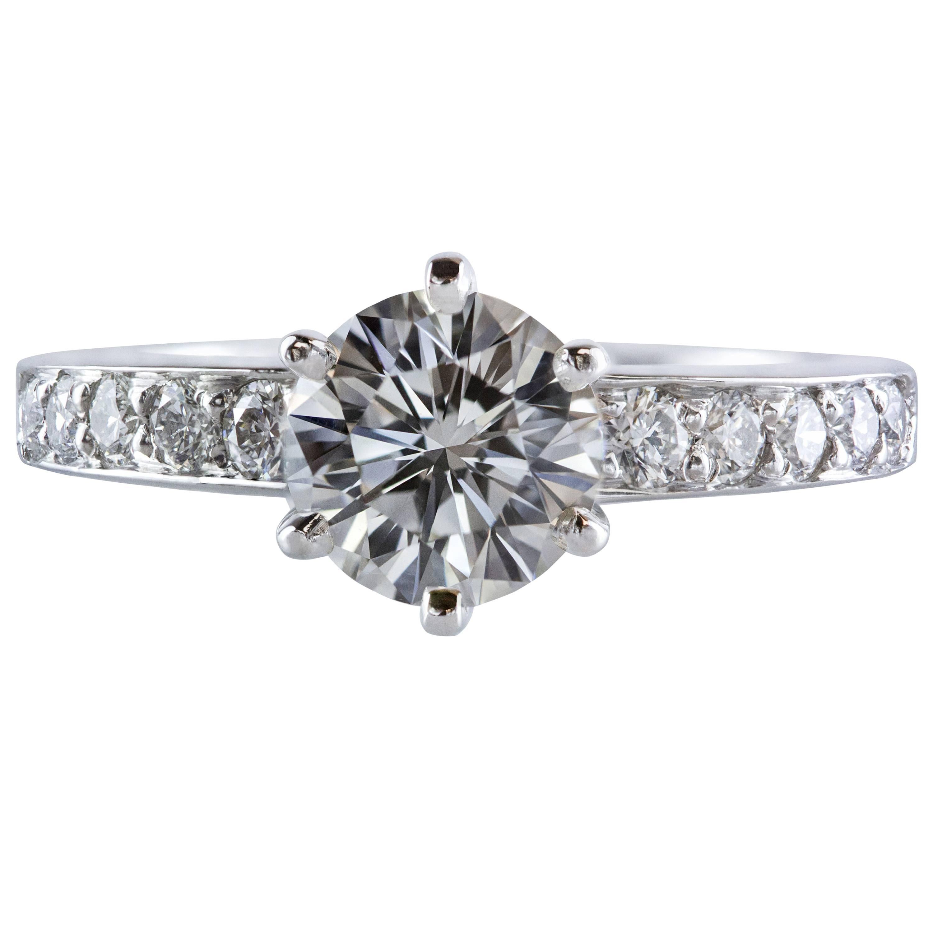 Tiffany & Co 1.01 Carat Round Diamond Platinum Engagement Solitaire Ring