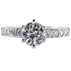 Tiffany & Co 1.01 Carat Round Diamond Platinum Engagement Solitaire Ring