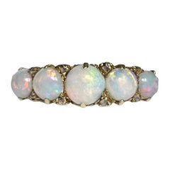 Vintage Opal and 18 Carat Gold Five-Stone Ring