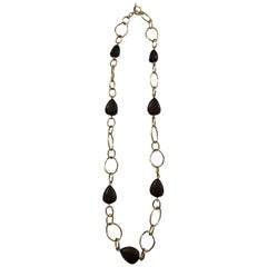 18kt Yellow Gold and Wood Link Necklace