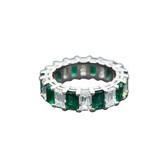 Bandeau de 6,03 ct d'émeraudes colombiennes et de diamants