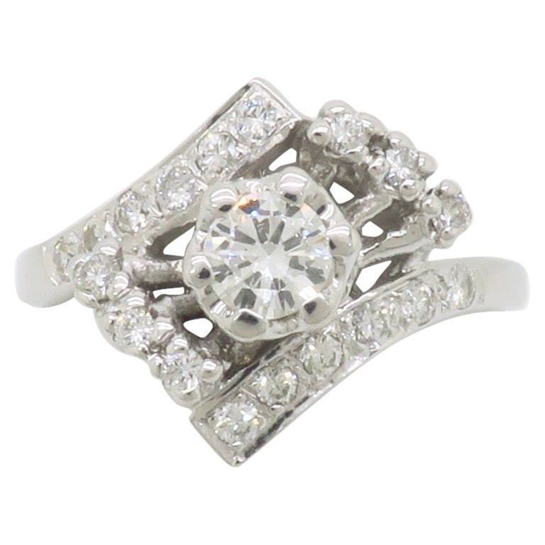 Vintage Diamond Bypass Ring For Sale