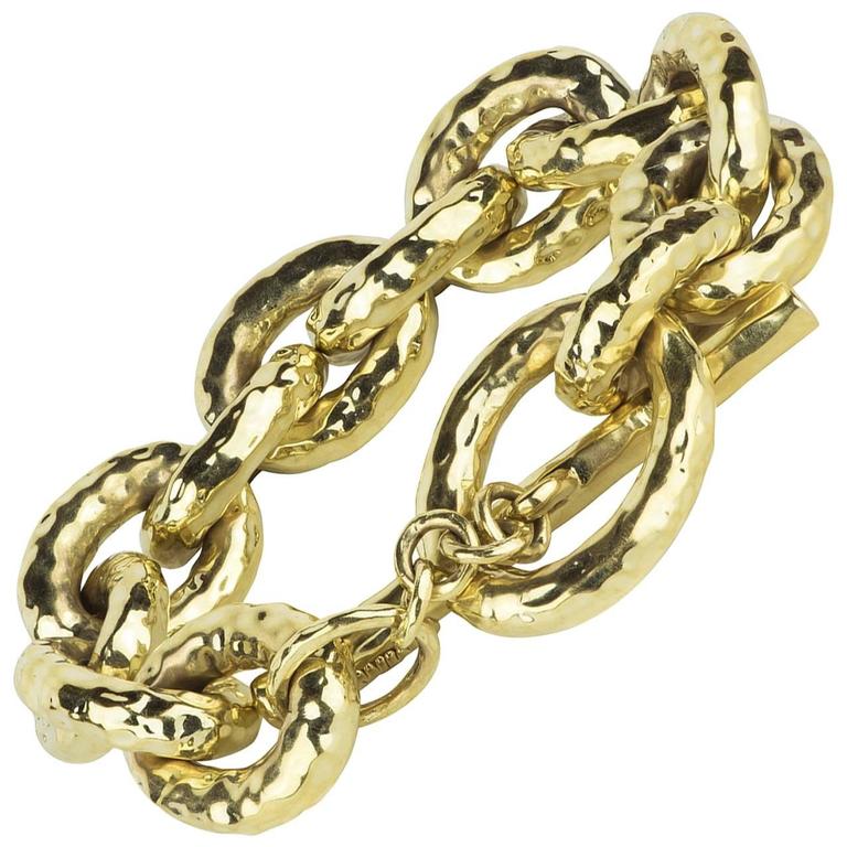 Ippolita Large Hammered Gold Link Bracelet at 1stDibs ippolita gold bracelets, large gold link