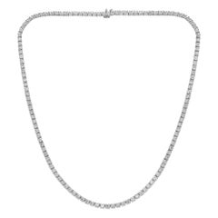 Diana M 14K White Gold 12.20 Ct Diamond Straight Line Tennis Necklace