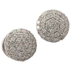 Pendientes de oro blanco de 14 quilates con diamantes redondos Joyas de boda Regalo.