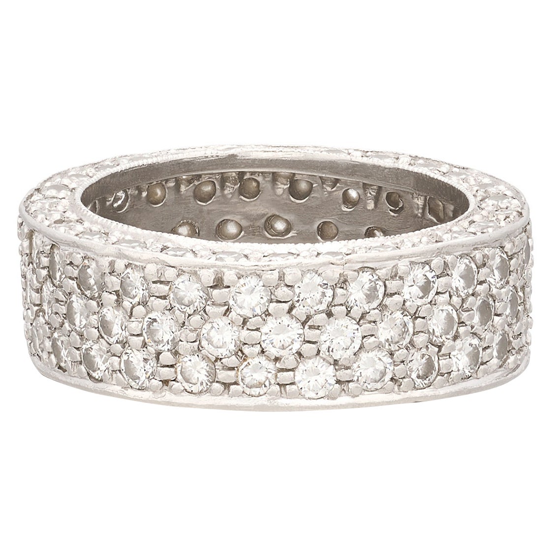 Exceptional 3-row Platinum Diamond Eternity Band